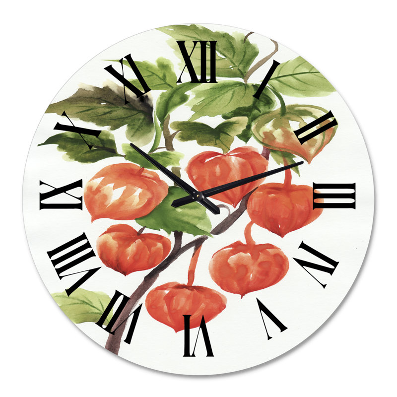 Une branche de physique rouge - Horloge murale traditionnelle, Surdimensionné