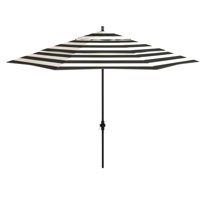 Parasol de marché 132 po Sunbrella, Cabana classique à rayures noires Sunbrella®