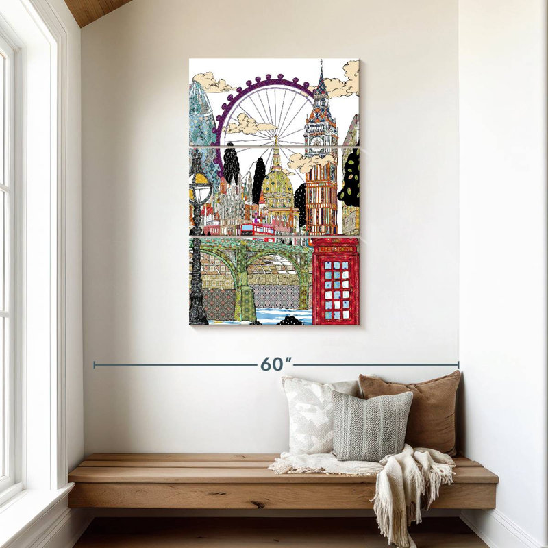 Patchwork London, 45" H x 28" W