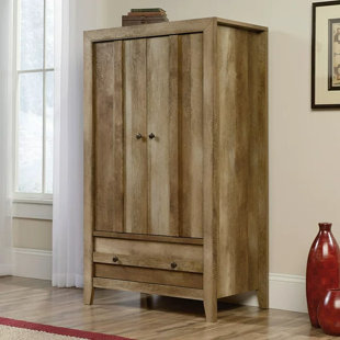 Walnut Hight Wardrobe Storage Cabinet 70.87 in. H x 39.37 in. W x 19.49 in. D, Brown