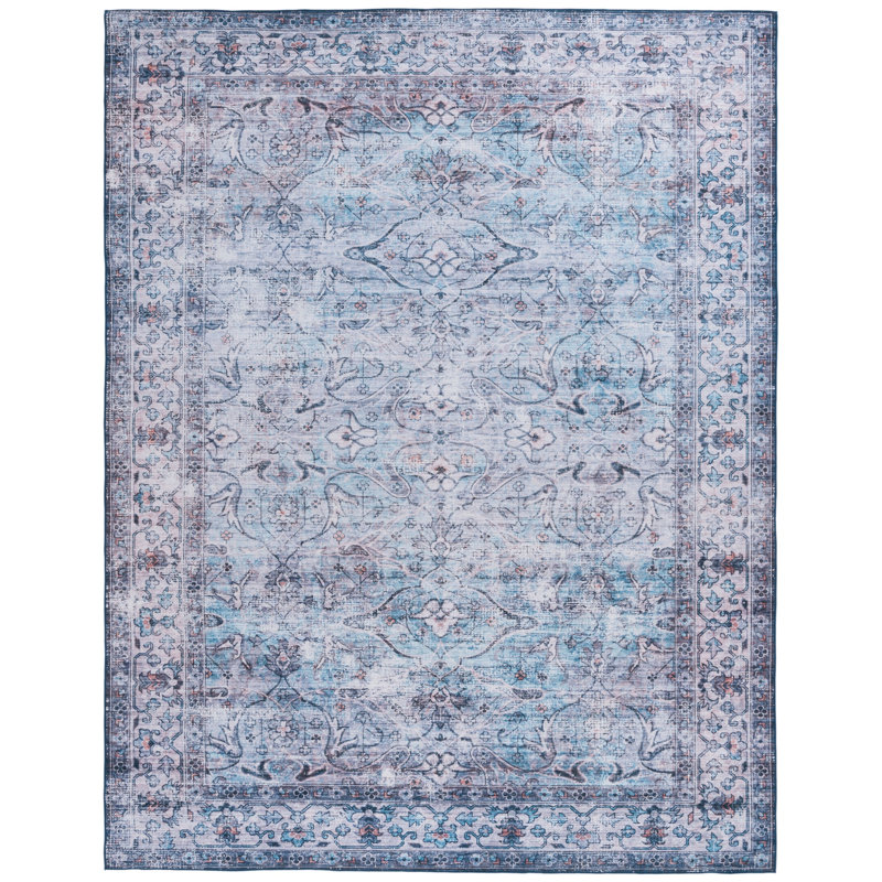 Ziebarth 173 M/W S/R Area Rug In Aqua / Pink, Rectangle 8' x 10'