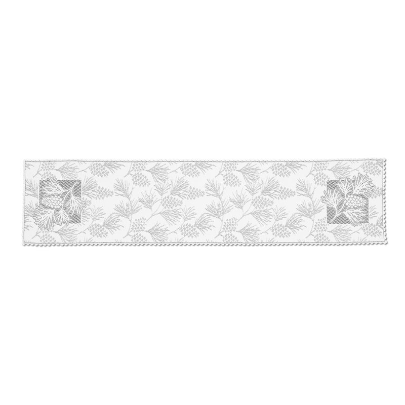 Champlain Floral Table Runner, White, 60" W x 14" L