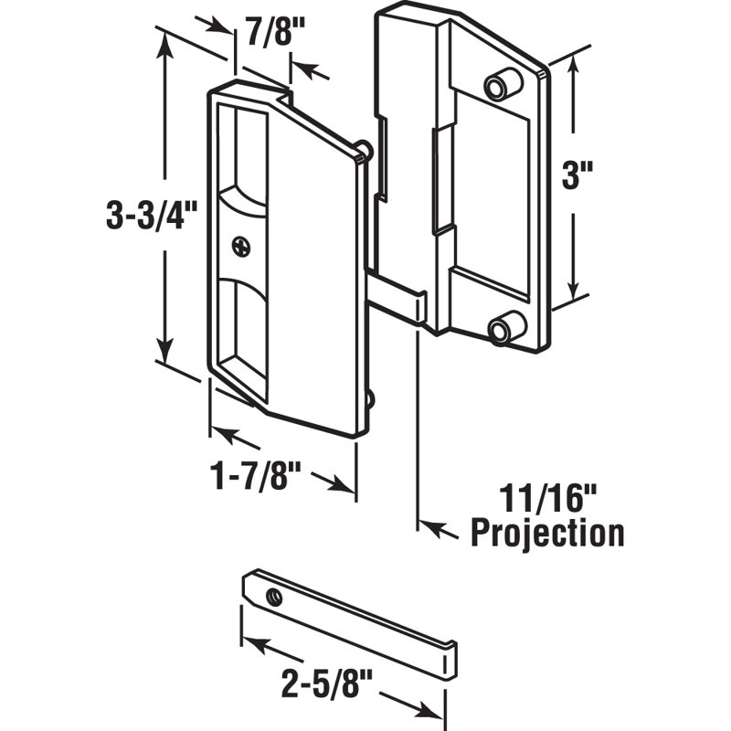 Loquet et poignée de porte-moustiquaire noire encliquetable Prime-Line, pour portes coulissantes moustiquaires Academy (paquet de 1)
