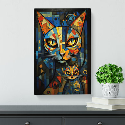 Egyptian Cat Dadaism Art - Wrapped Canvas
