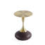 Table de bout moderne Patchin avec plateau en acier inoxydable brun et or Patchin