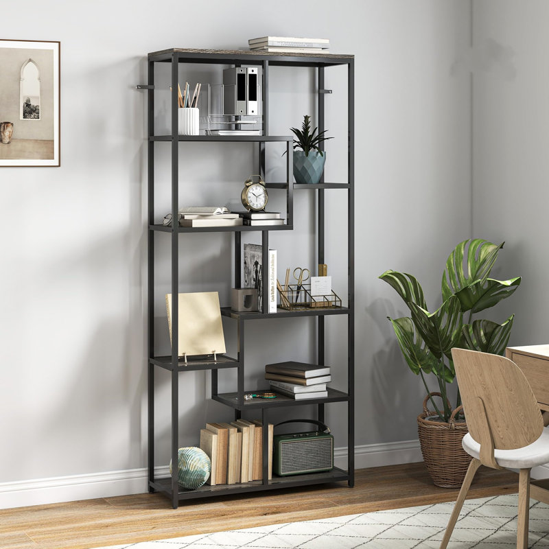180cm H x 80cm W Metal Bookcase, Black