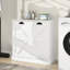 Armoire à linge en blanc. Conception sophistiquée. Sacs de rangement en tissu amovibles. E1,. Imperméable et sécuritaire. . Facile à assembler avec le manuel. Portant inclinable de 100 livres - Armoire blanche. Chic