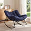 Chaise berçante d'extérieur surdimensionnée turquoise Papasan, chaise d'extérieur en acier thermolaqué-356683402-356683401