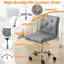Chaise de bureau pivotante ergonomique gris clair sans accoudoirs avec roulettes - Fauteuil de bureau moderne à roulettes, Fauteuil de bureau confortable-1898490599