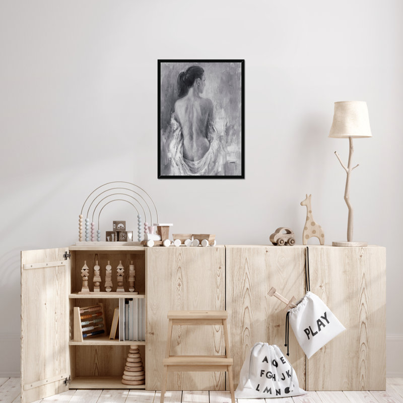 Draped Figure I by Ethan Harper - Painting, Black Framed Paper Print, 80cm H x 55cm W