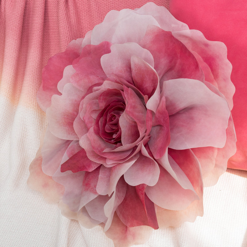  Decorative Vivid 3D Peony Flower Pillow Accent Floral Cushion Throw Pillow Cover & Insert