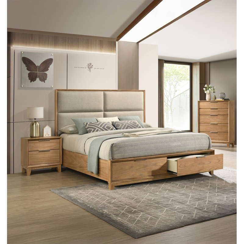 Mobilier de chambre contemporain en bois naturel à 1 tiroir 5 tiroirs 1Pc