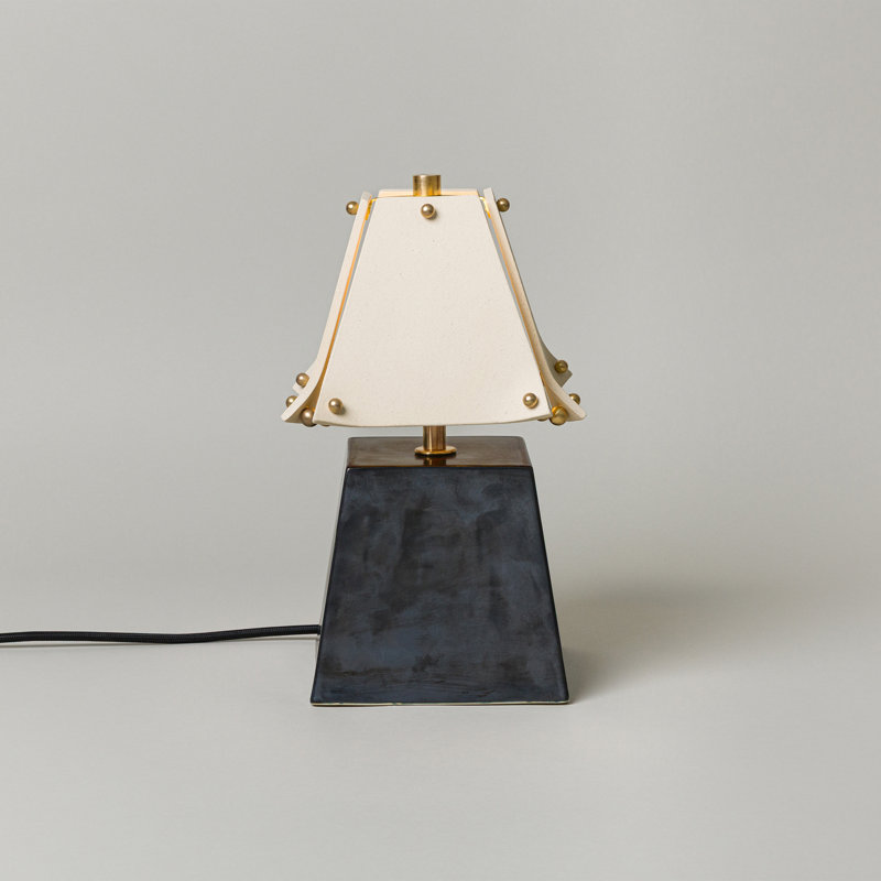 Osen Table Lamp, Graphite, Bone, 13.5" H x 7.5" W x 7.5" D