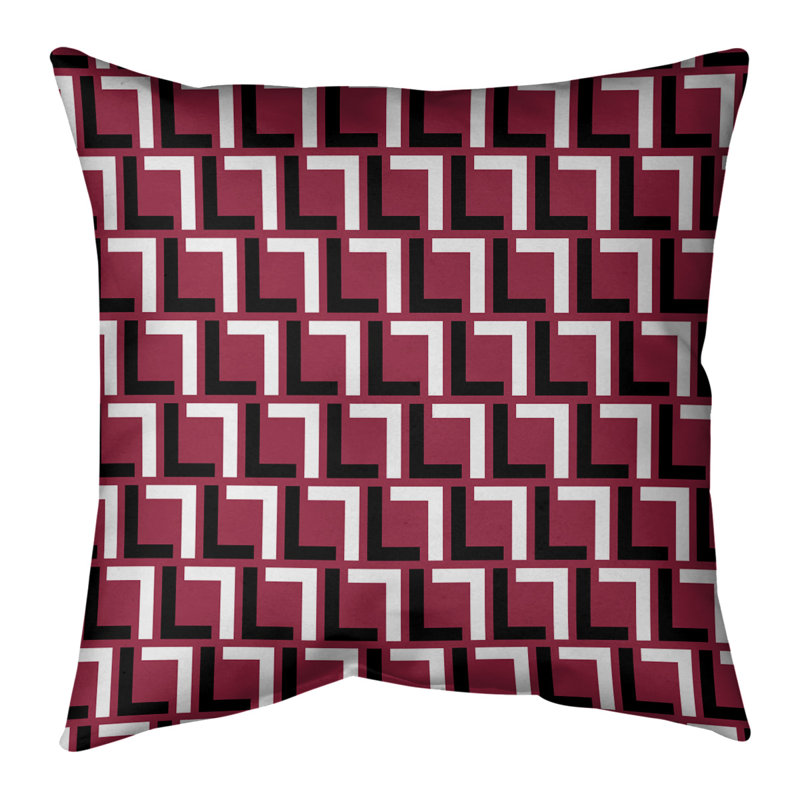 Housse de coussin Arizona Football Luxury, 26 po x 26 po, Rouge / Noir / Blanc, Polyester sergé