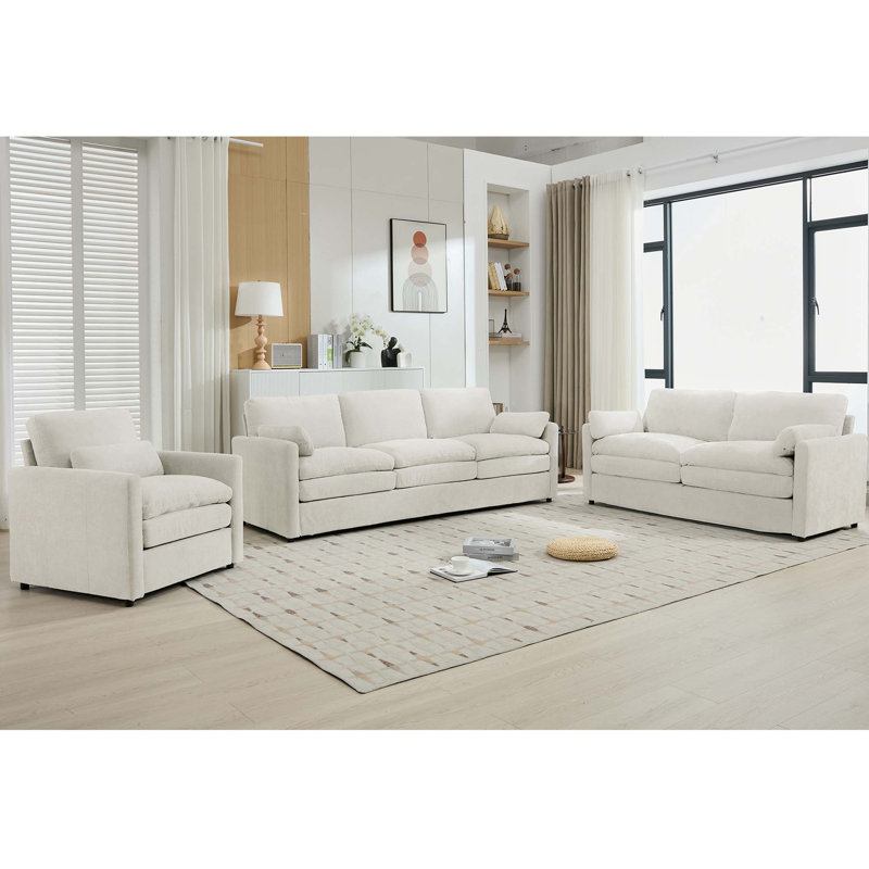 Ensemble de canapé rembourré Cozy, Beige