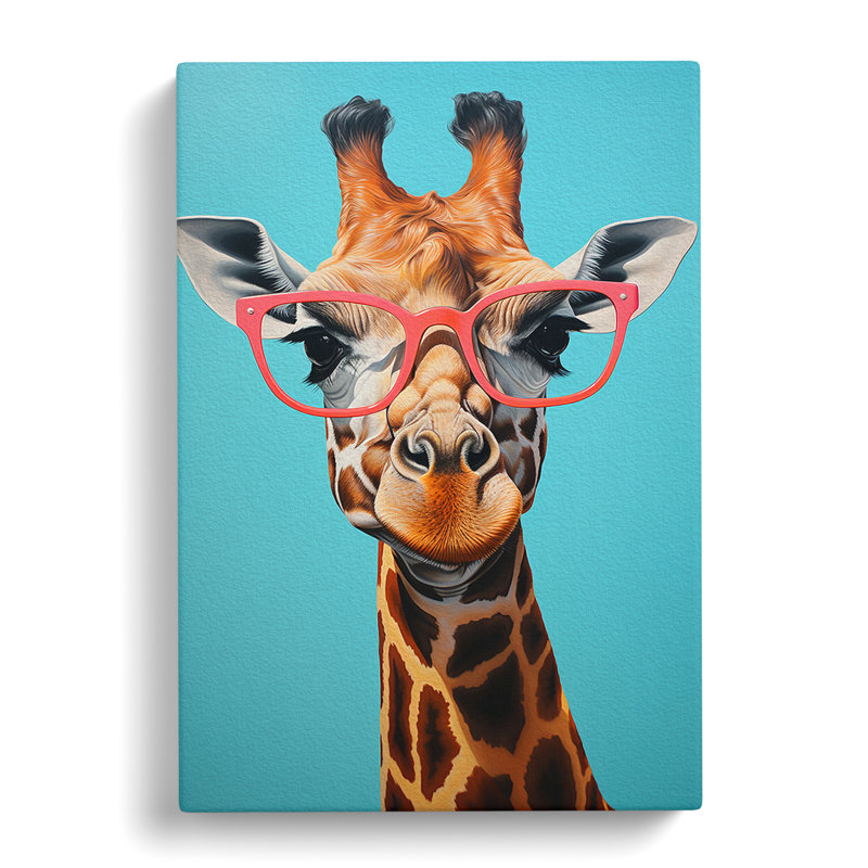 Giraffe With Glasses No.3 - No Frame Print, 60cm H x 40cm W x 3cm D