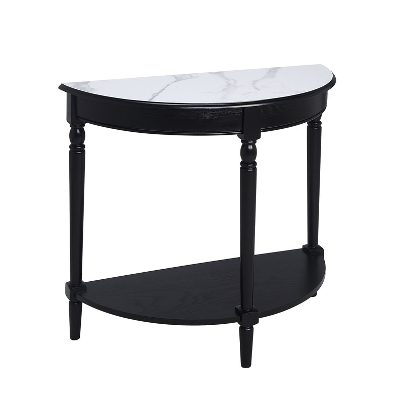 Console 31,5 po Mayall, Faux marbre blanc / noir