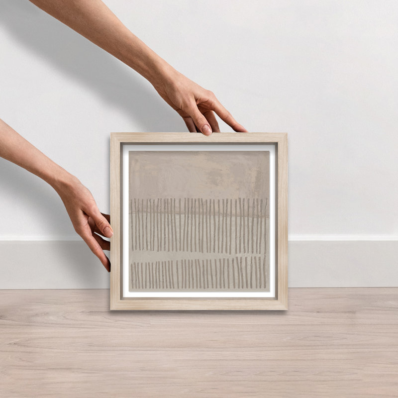Minimal Fence II Print by Oliver Gal, 31.5"H x 31.5"W, Natural Oak Shadowbox