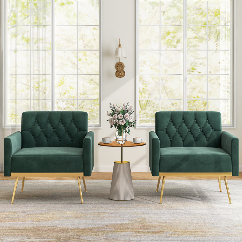 Chaise d'appoint rembourrée de style Mid-Century, canapé en velours de loisirs moderne avec repose-pieds réglables