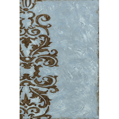 Silver Damask V - Wrapped Canvas Print