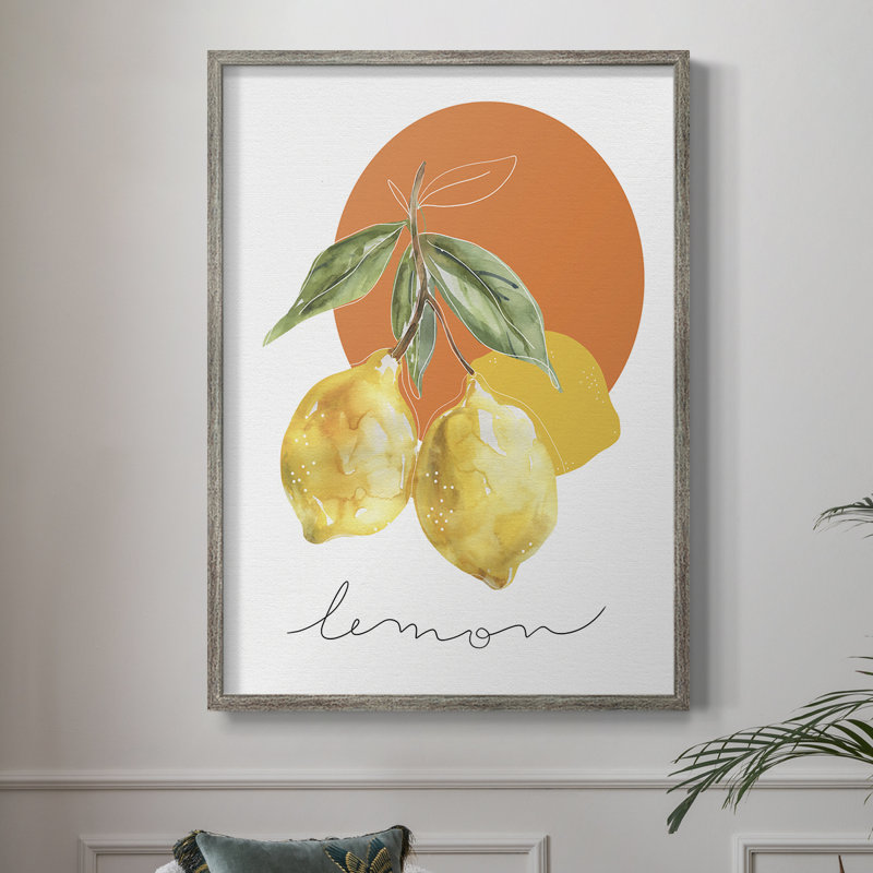 Lemon Framed Print - Solid Wood 49141, 11" H x 9" W