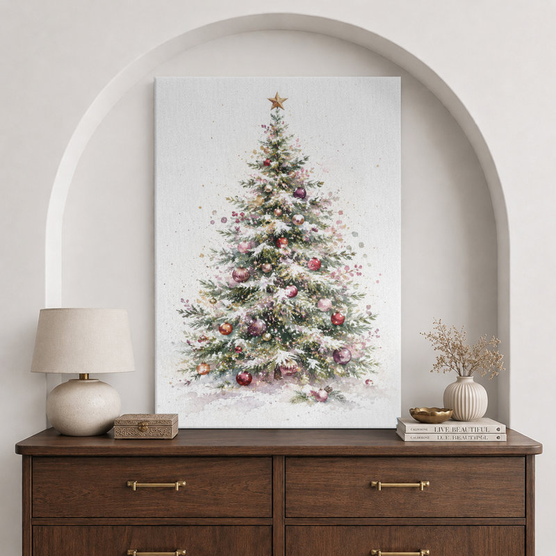 Art de Noël arbre de Noël, photos de salon, impression sur toile encadrée, H 18 po x l 12 po x P 1,5 po, Toile tendue