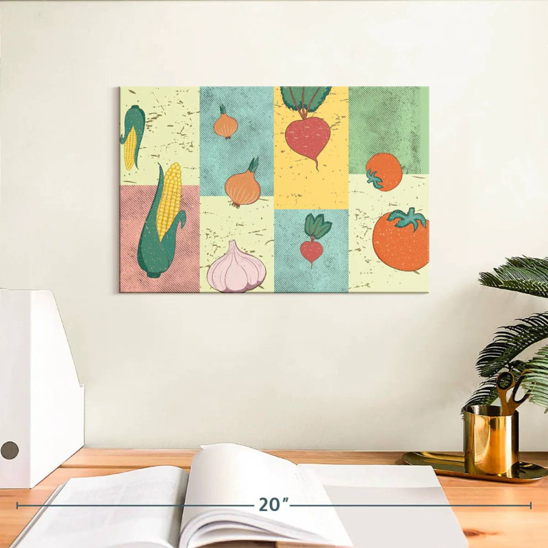 Yarlin Patchwork Vegetables, 8" H x 12" W