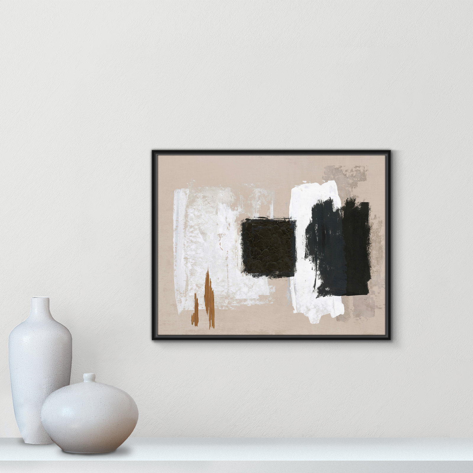 Imone "Golden Slate" Painting, Black, 23.5" H x 29.5" W