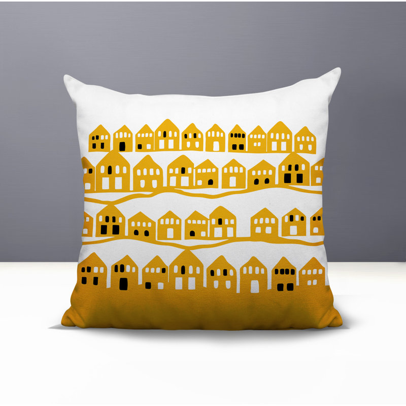 Coussin carré intérieur / extérieur Amiro, Jaune, Carré 15 po