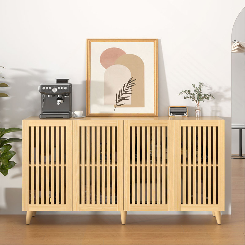 4 Doors Buffet Storage Cabinet, Console Sideboard for Kitchen Dining Room Entryway