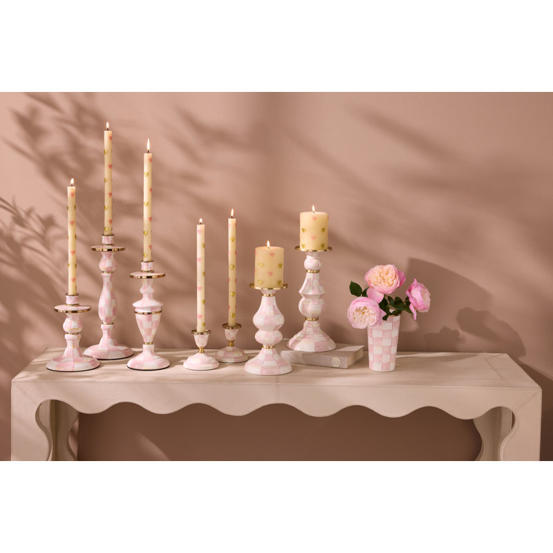 Rosy Check Medium Pillar Candlestick