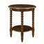 Table de bout ronde avec tablette brun