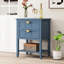 Table d'appoint American Style 2, idéale pour la chambre à coucher, le salon et la salle d'étude. Capacité de charge de 130 livres. Combiné avec de l'artisanat. Teint manuellement pour intensifier le grain de bois. Glissière de tiroir préinstallée