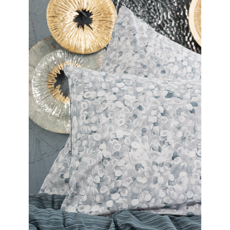 Elegant Ranforce King Quilt Cover Set, 240 x 87 inches (2-Piece) | 100% Cotton, Anthracite & White/Grey | Machine Washable, 145 Thread Count, Button Closure Duvet & Envelope Pillowcase | Soft, Stylish & Durable Bedding