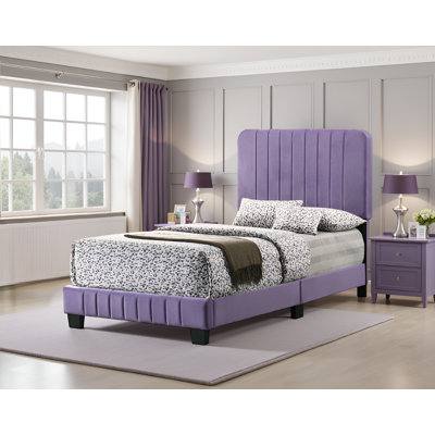 Lit simple en velours mauve Valletta