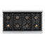 ZLINE 48 in. 6.7 cu. ft. Paramount Dual Fuel Range W/ 8 Burner DuoPro Cooktop and Dual Ovens in Satin Stainless Steel W/ Black Matte Doors