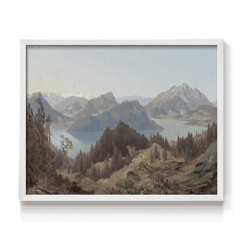 Paysages rétro-CDLxxxvii - reproduction encadrée - réaménageable, H 11 po x l 14 po, Blanc