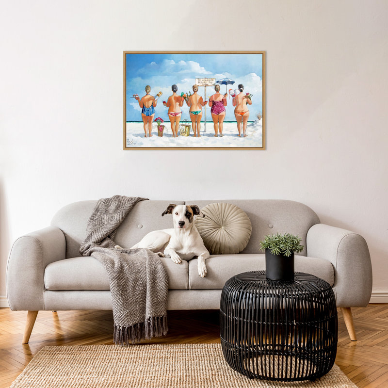 No Alcohol Beyond this Point No. 2 by Ronald West Framed Canvas Wall Art Print, 33x23