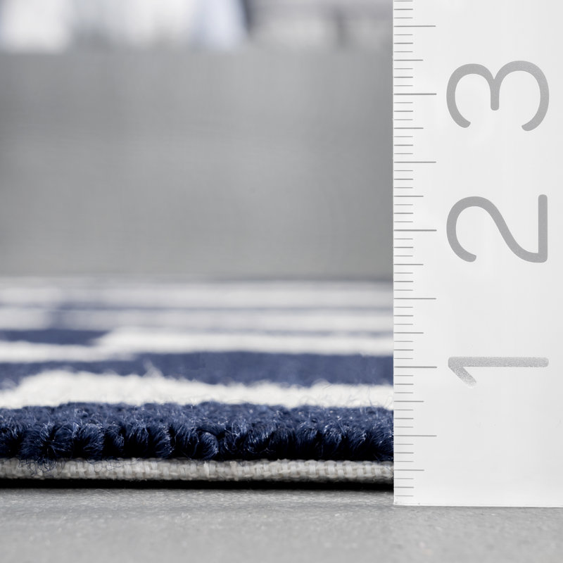 Tapis intérieur / extérieur bleu marine Winon, Rectangle 4 pi x 6 pi