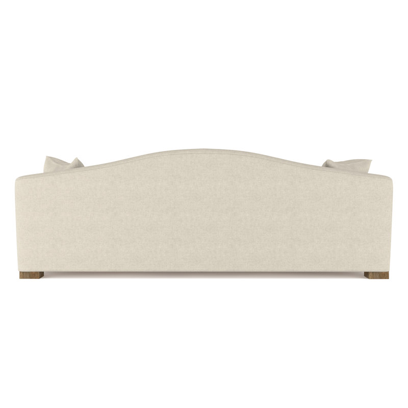 Horatio Camelback Taper Curved-Arm Sofa, Box Weave Linen Oyster, 33" H x 96" W x 36" D, Natural
