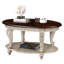 Table basse ovale en bois de 42 po pour le salon, table basse à 2 niveaux en bois massif avec tablette de rangement ouverte, assemblage facile-812689147