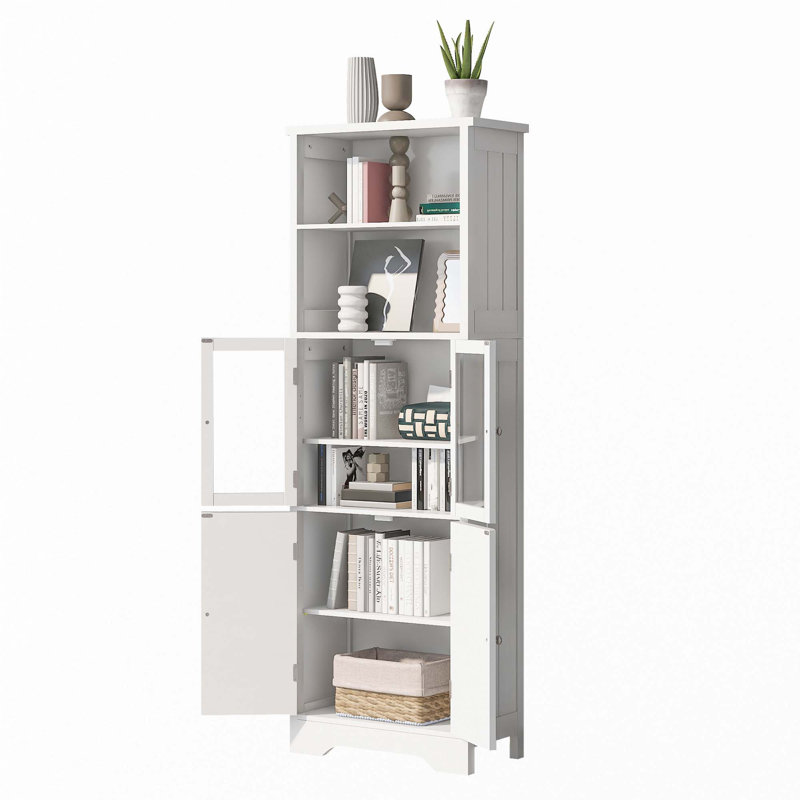 Grande armoire de rangement blanche avec tablettes