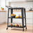 3-Tiered Bar Cart With Wheels Metal Frame Dining Cart For Home, Dining Room, Bar, Restaurant