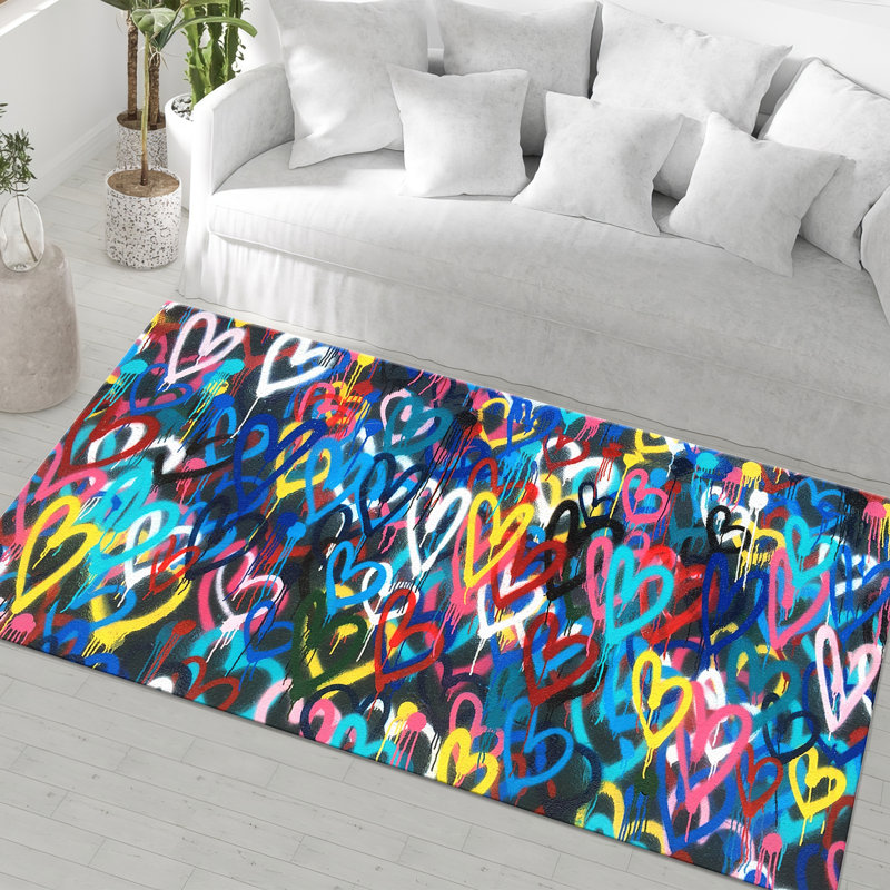 Floral Symphony High Pile Soft Printed Rug with Vintage-Inspired Design for Elegant Home Decor Enhancement