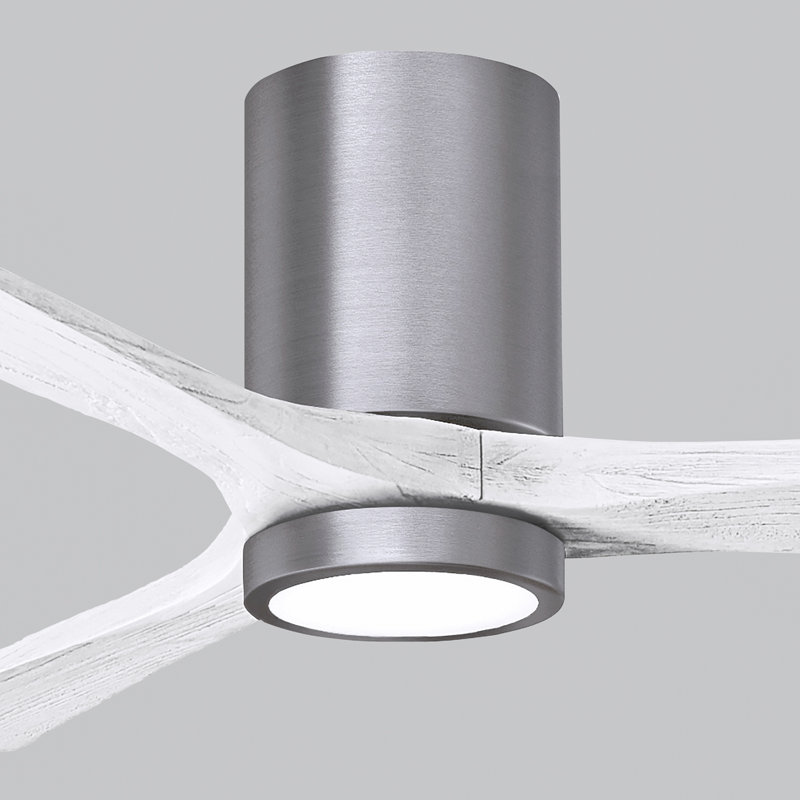 Irene LED Ceiling Fan, Brushed Pewter, 52", Matte White