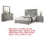 Ensemble de chambre à coucher pour grand lit 4 pièces Ivon, embossé diamant, gris ultrabrillant, DEL-114566142-114566143
