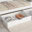 Daybed With Extendable Single To Double Bed, Rolling Trundle & 2 MDF Drawers – Solid Wood Frame, White-778376888