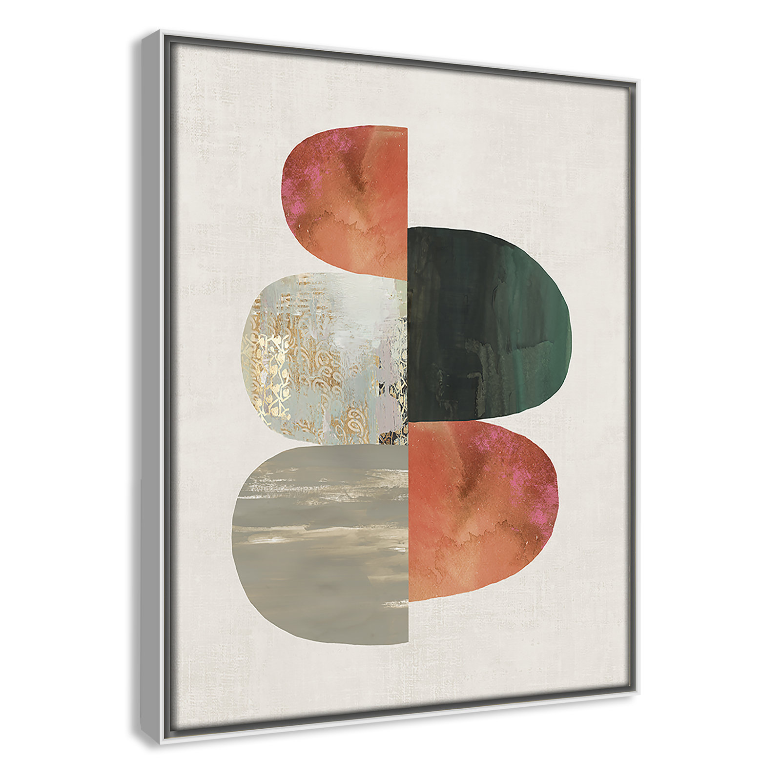 Evolving Energy II by Tom Reeves - Print, 15.5" H x 12.5" W, Framed Canvas, White