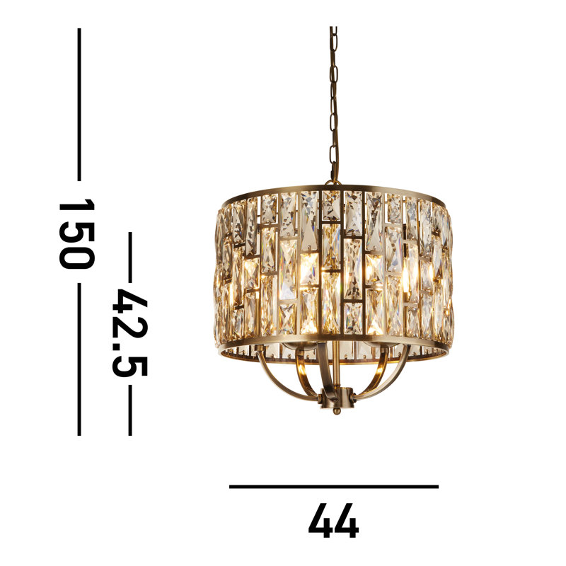 Magana 5 - Light Drum Chandelier, 5, 44cm W, Plated Satin