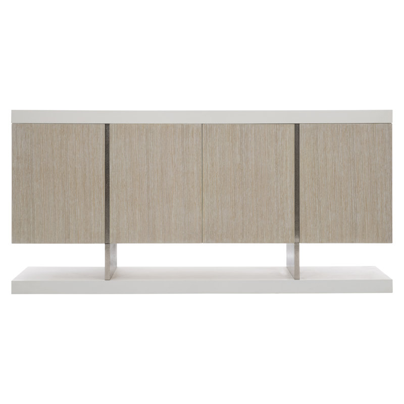 Solaria Transitional 72'' Beige and White Sideboard with Nickel Finish